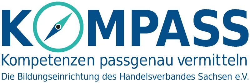 Die Grafik zeigt das Logo von KOMPASS – Kompetenzen passgenau vermitteln gGmbH.