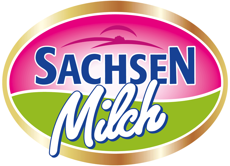 Die Grafik zeigt das Logo von Sachsenmilch.